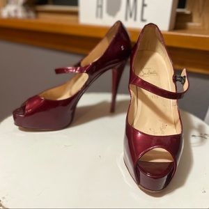 Christian Louboutin Maroon Heels Good Condition